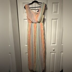 NWT Anthropologie Lil Solen Rainbow Sherbet Maxi Dress